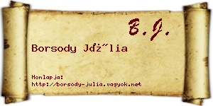 Borsody Júlia névjegykártya