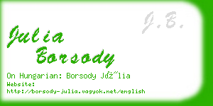 julia borsody business card